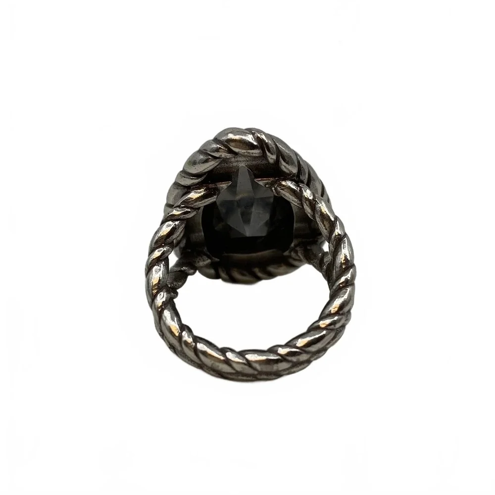 Brighton Silver Gray Teardrop Large Crystal Ring | OS Regular